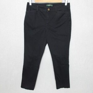 Lauren Ralph Lauren Petite Black Comfort Waist Chino Pants Size 6P
